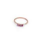 Gradient pink precious gemstones in rose gold