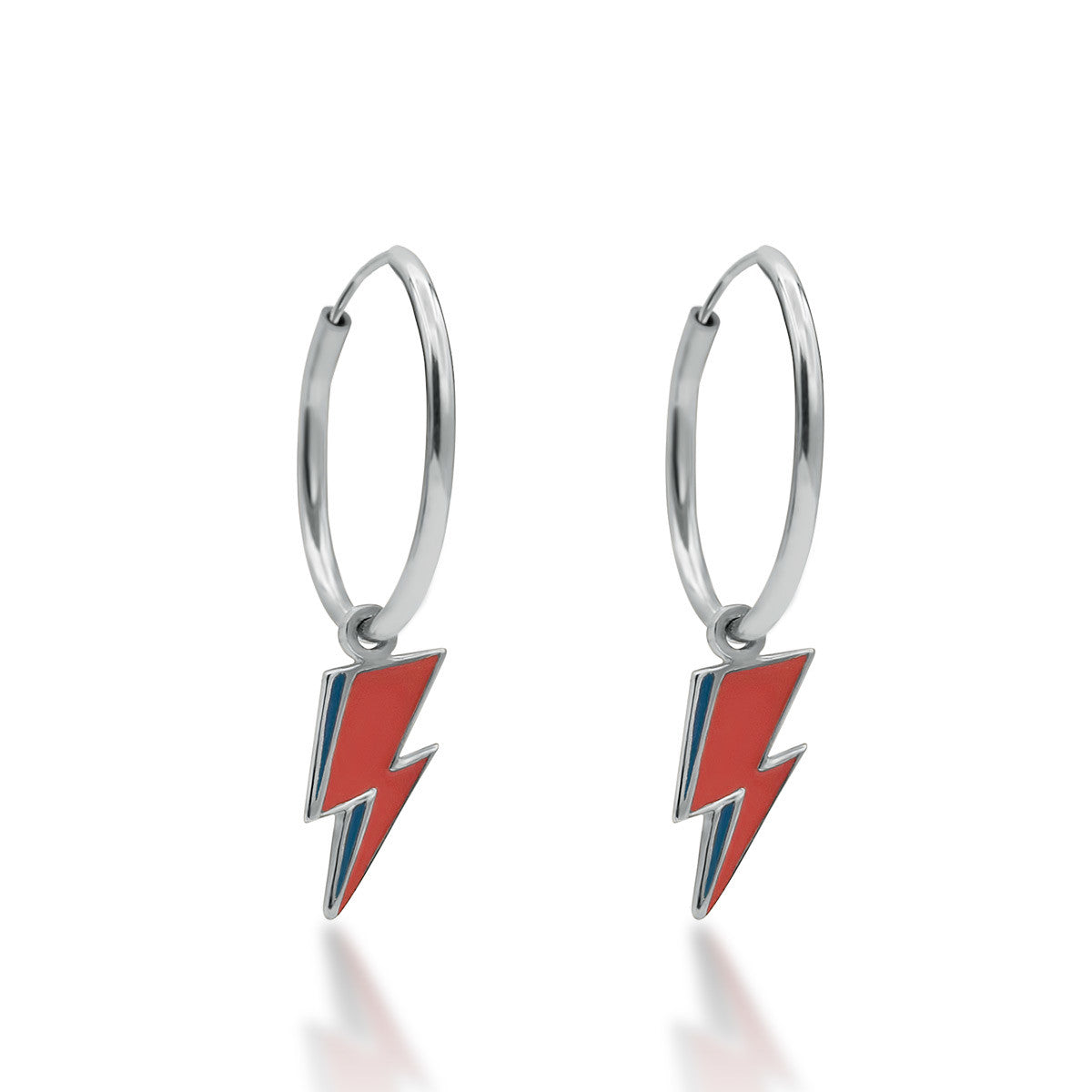 Silver bolt hoops