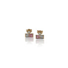 Diamond and bicolor tourmaline studs