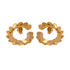 heart bypass hoop earrings gold front view