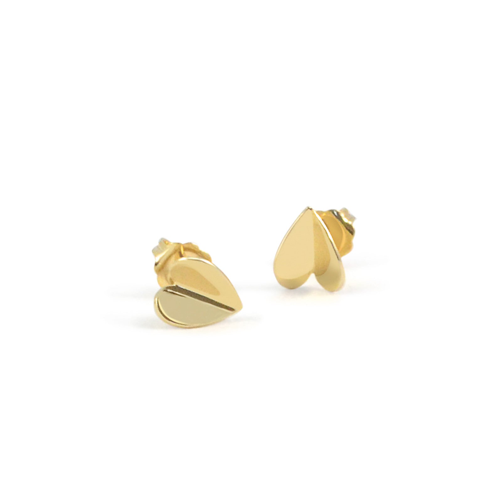 heart studs gold