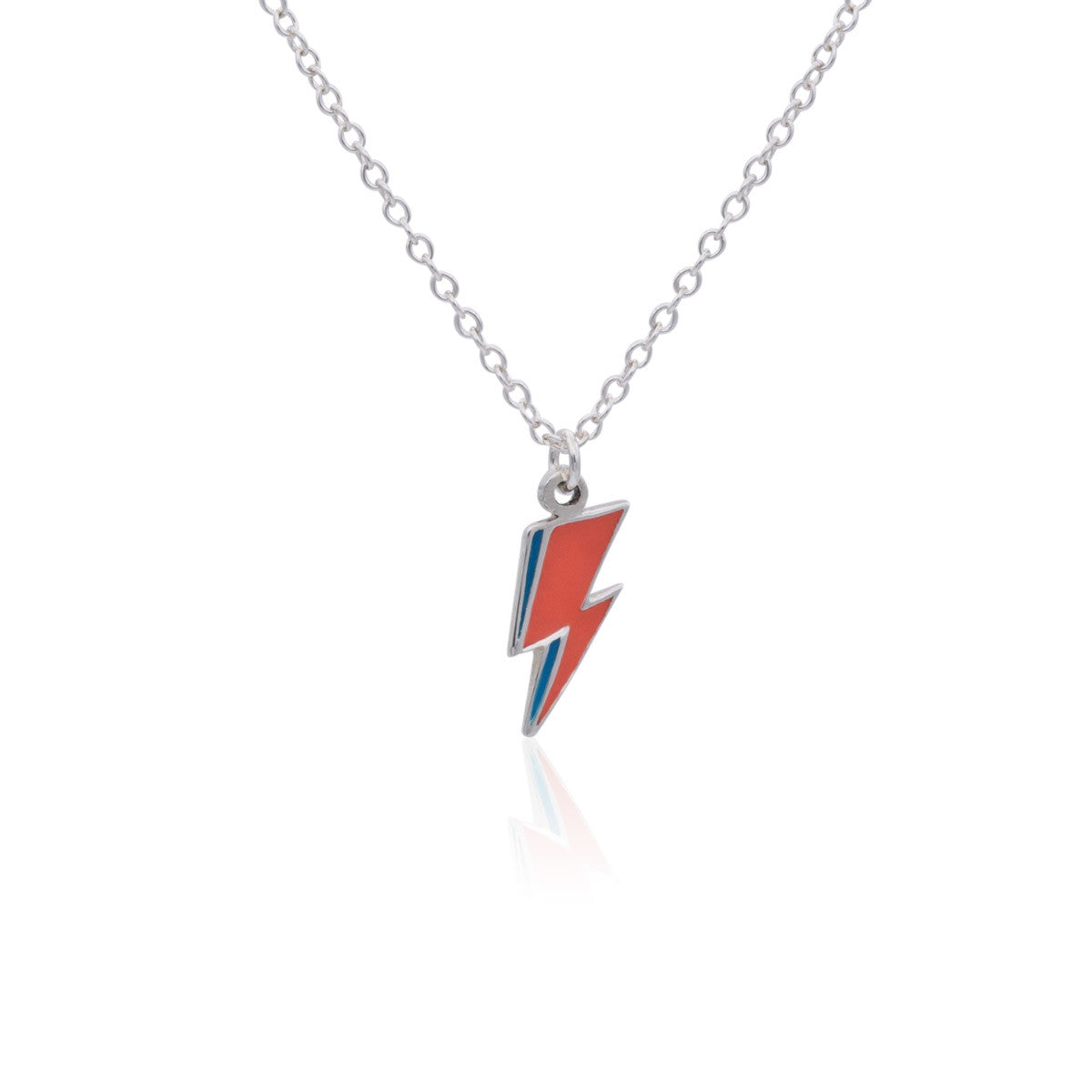Silver mini bolt necklace