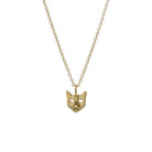 mini cat head necklace in 14k gold filled