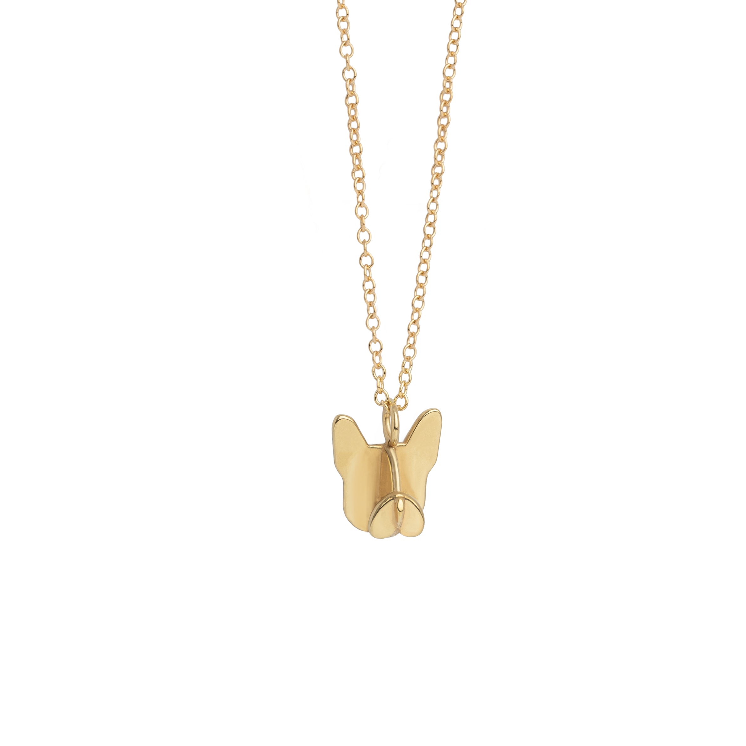 french bulldog head mini necklace 14k gold filled