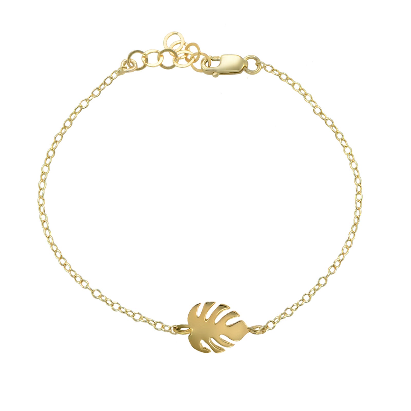 monstera bracelet in 14k gold filled