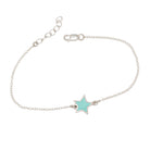 mint green star bracelet in 925 sterling silver