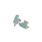 popsicle earrings in sterling silver with mint green enamel