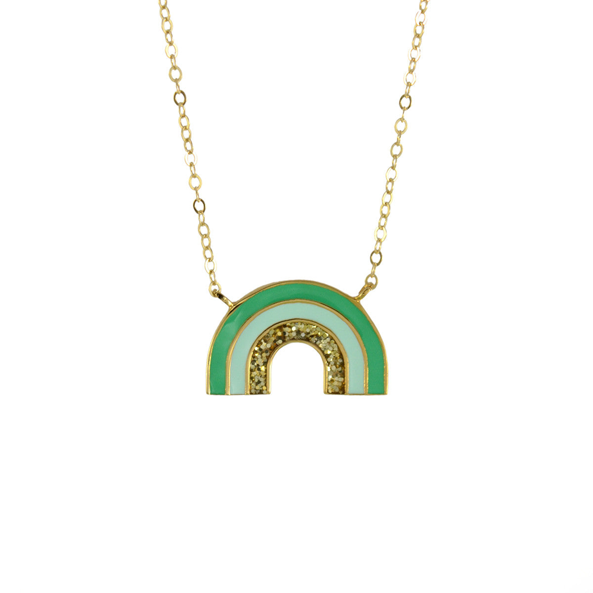 green rainbow necklace