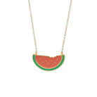 watermelon necklace with enamel on a gold filled chain