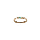 beaded 14k gold ring with emerald
