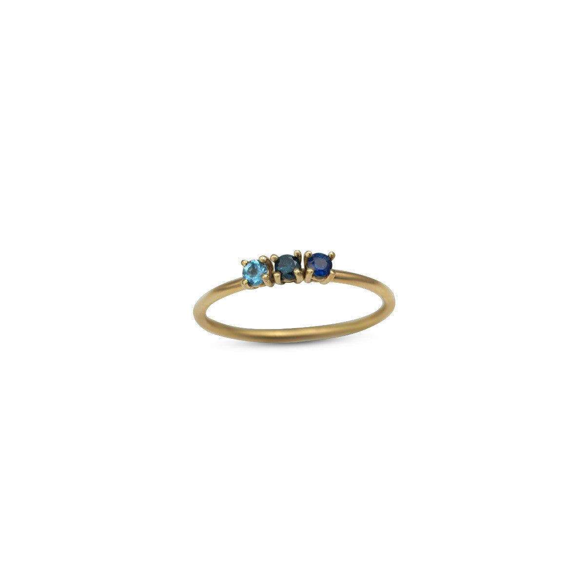 blue gemstones solid yellow gold ring