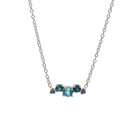 blue gemstone cluster in 925 sterling silver necklace