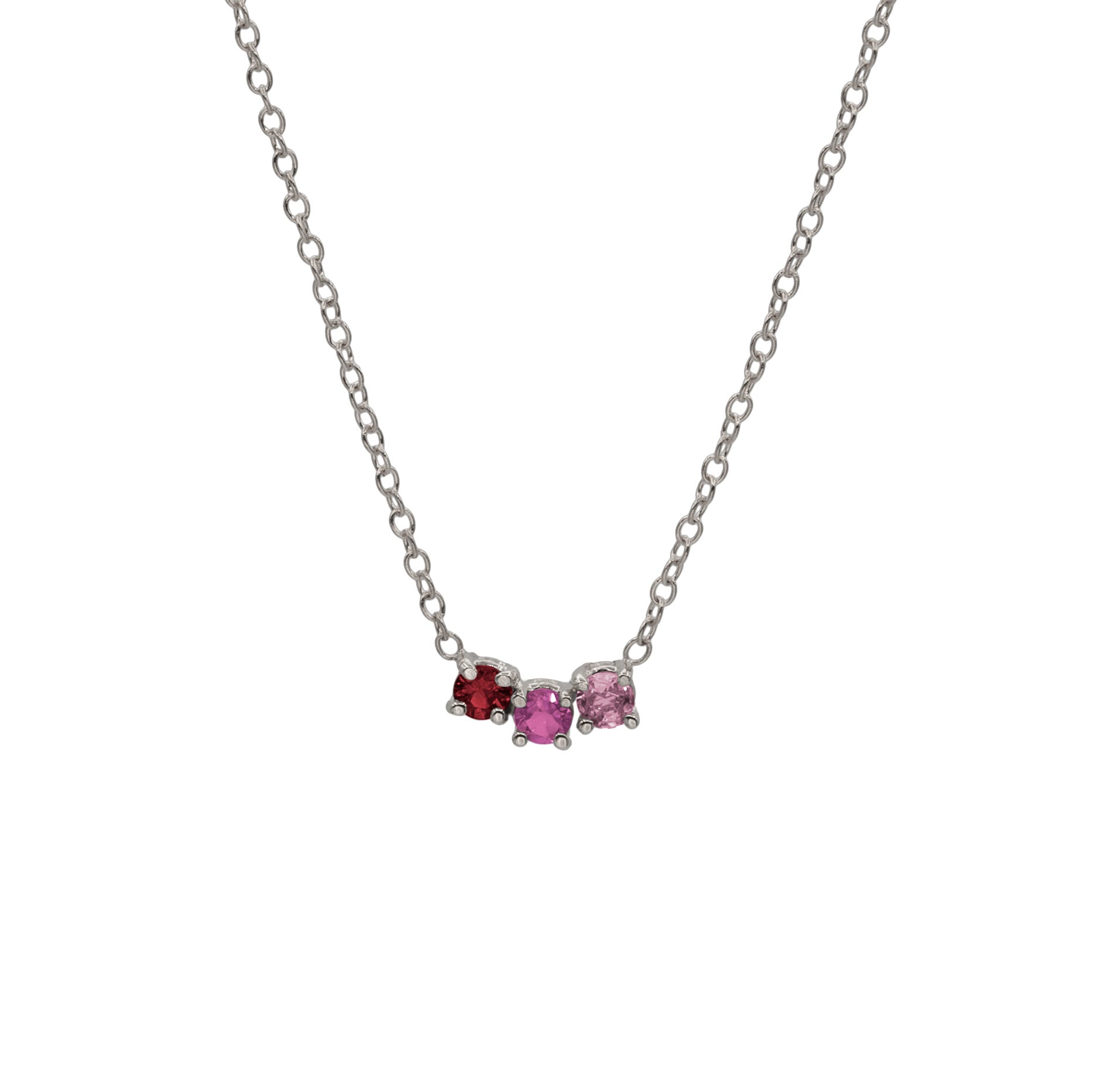 ruby arch necklace in sterling silver