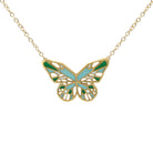 Butterfly-Necklace-Gold-Mint-and-Grass-green
