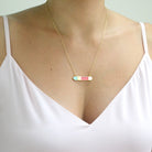 bliss bar necklace gold worn 2