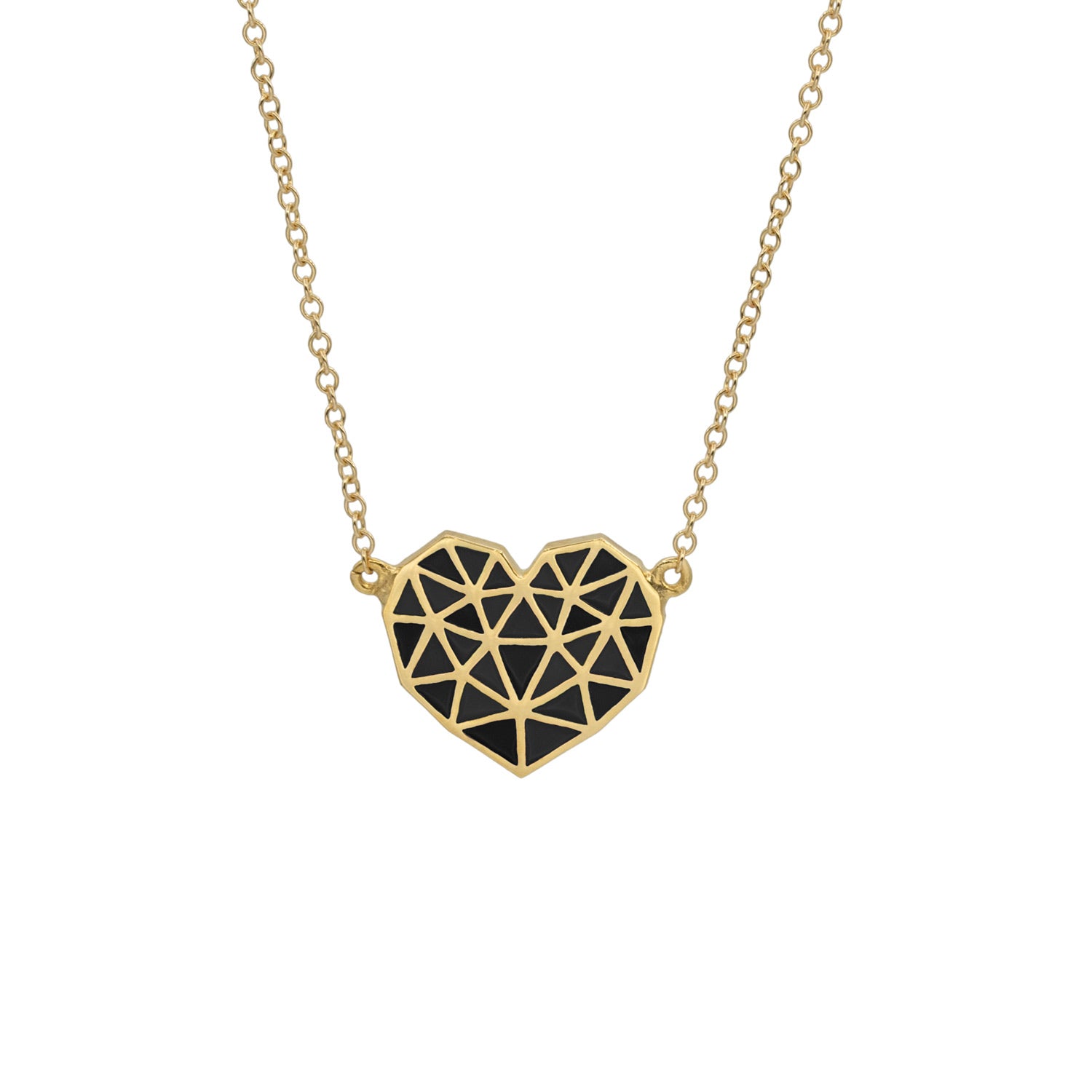 Black Heart necklace made up of triangles