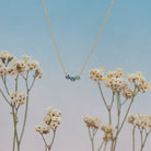 blue arch gradient necklace in flowers
