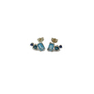 sterling silver and blue topaze and blue sapphire earrings
