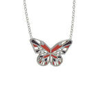 monarch butterfly necklace in sterling silver with geometric wing details