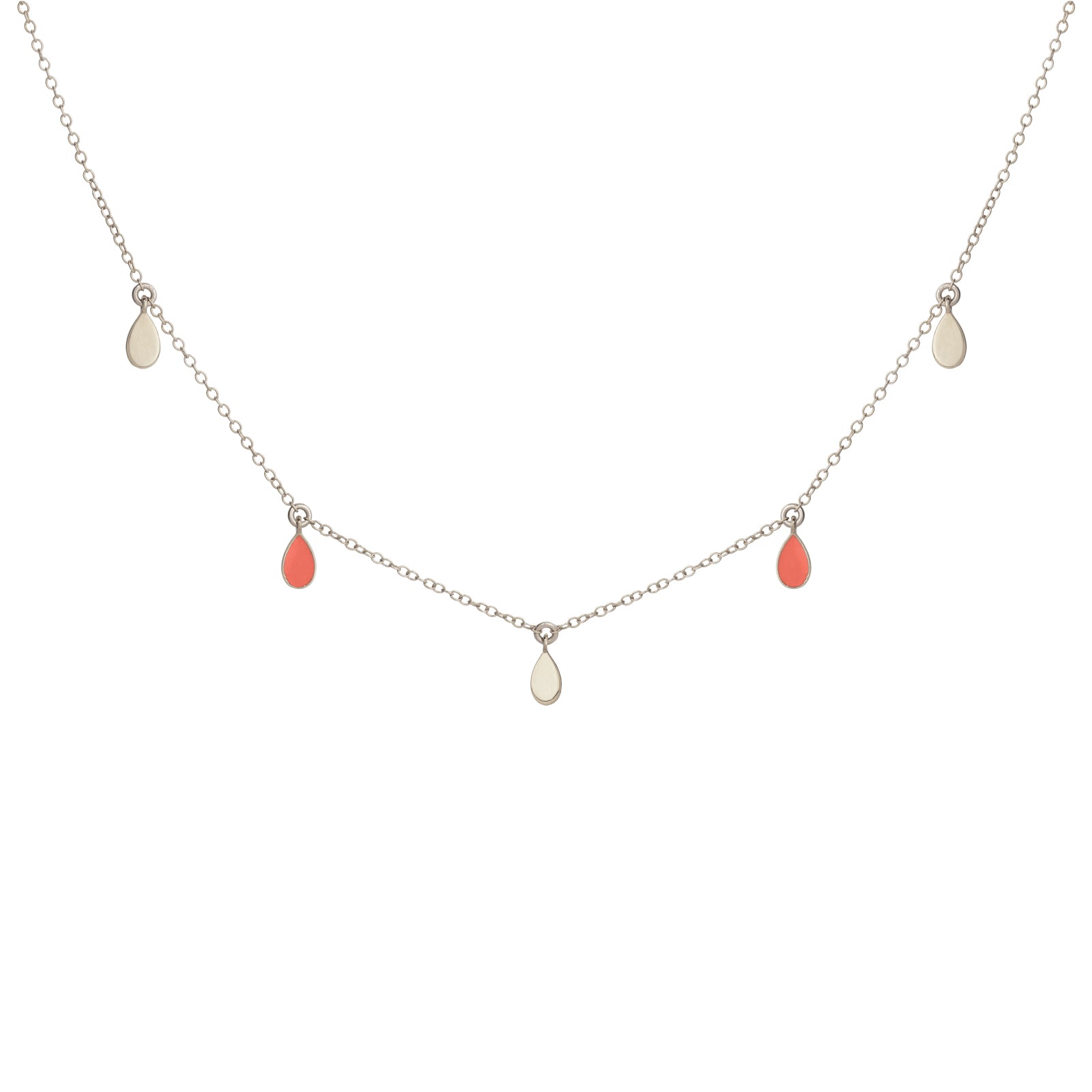 droplets-necklace-silver-coral
