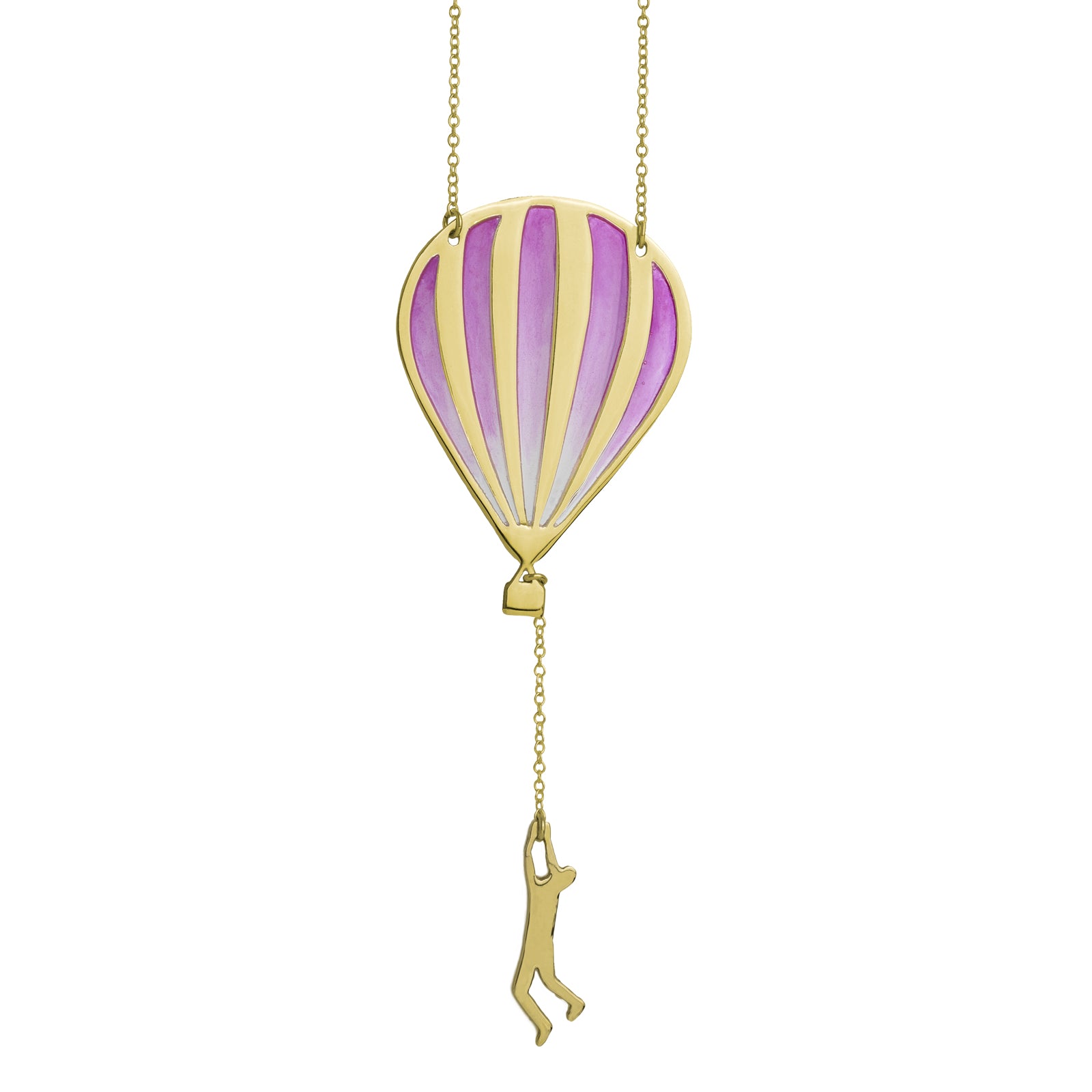 hang in there ombre gold necklace with fuchsia pigments