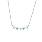 garland necklace sterling silver and mint green enamel