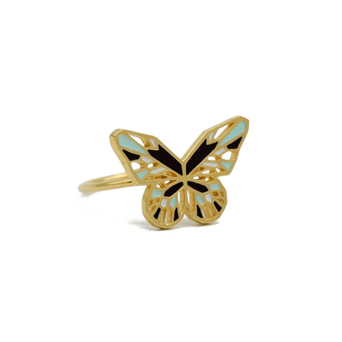 2024 Butterfly Green Pavel Statement Ring , Gold Ring