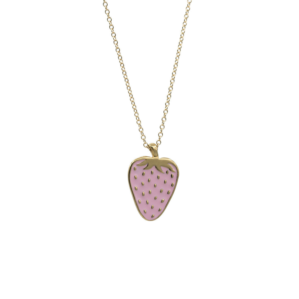 Mini Strawberry necklace gold – Whimsy Jewelry