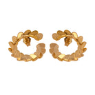 heart bypass hoop earrings gold front view