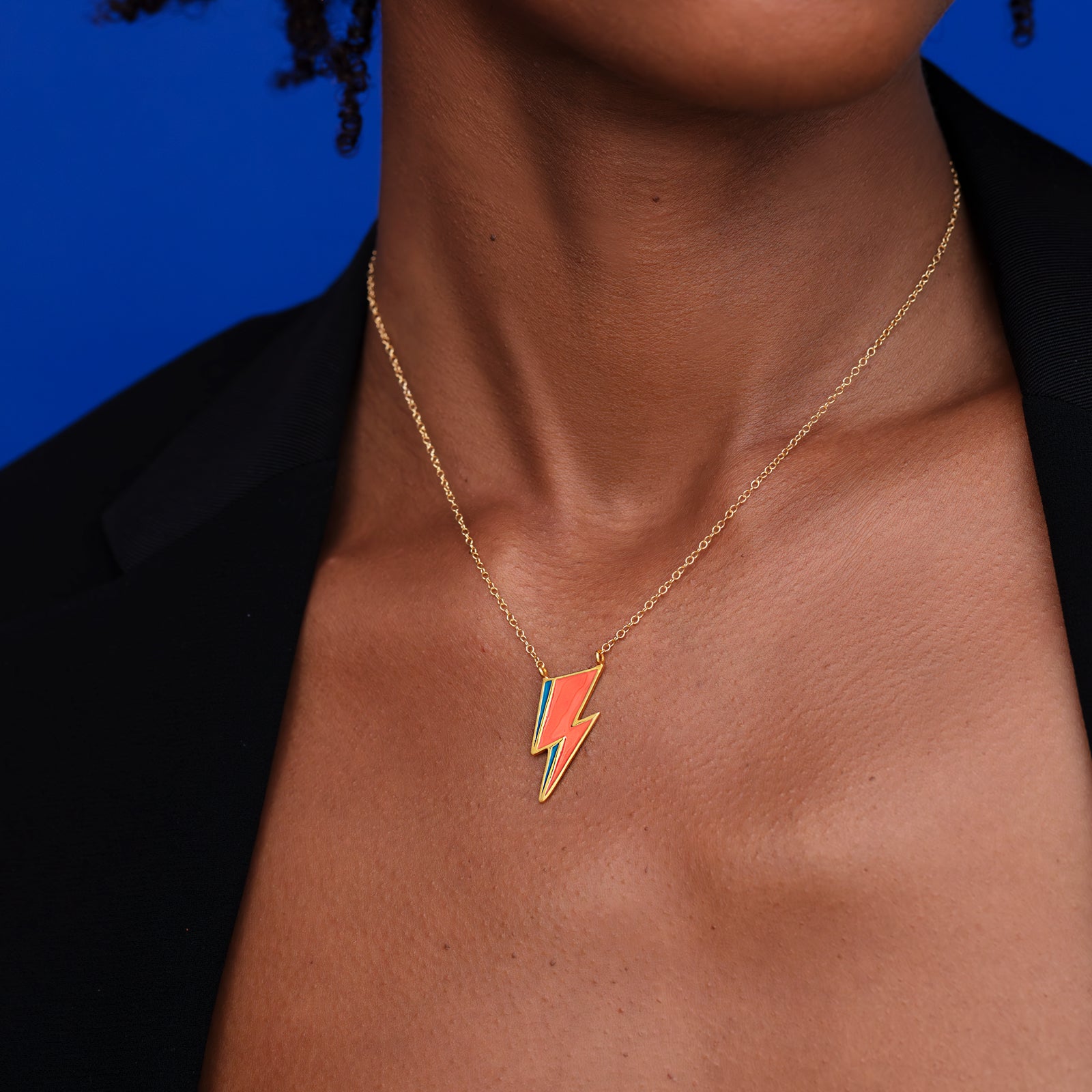 Bolt large necklace gold – Whimsy Jewelry