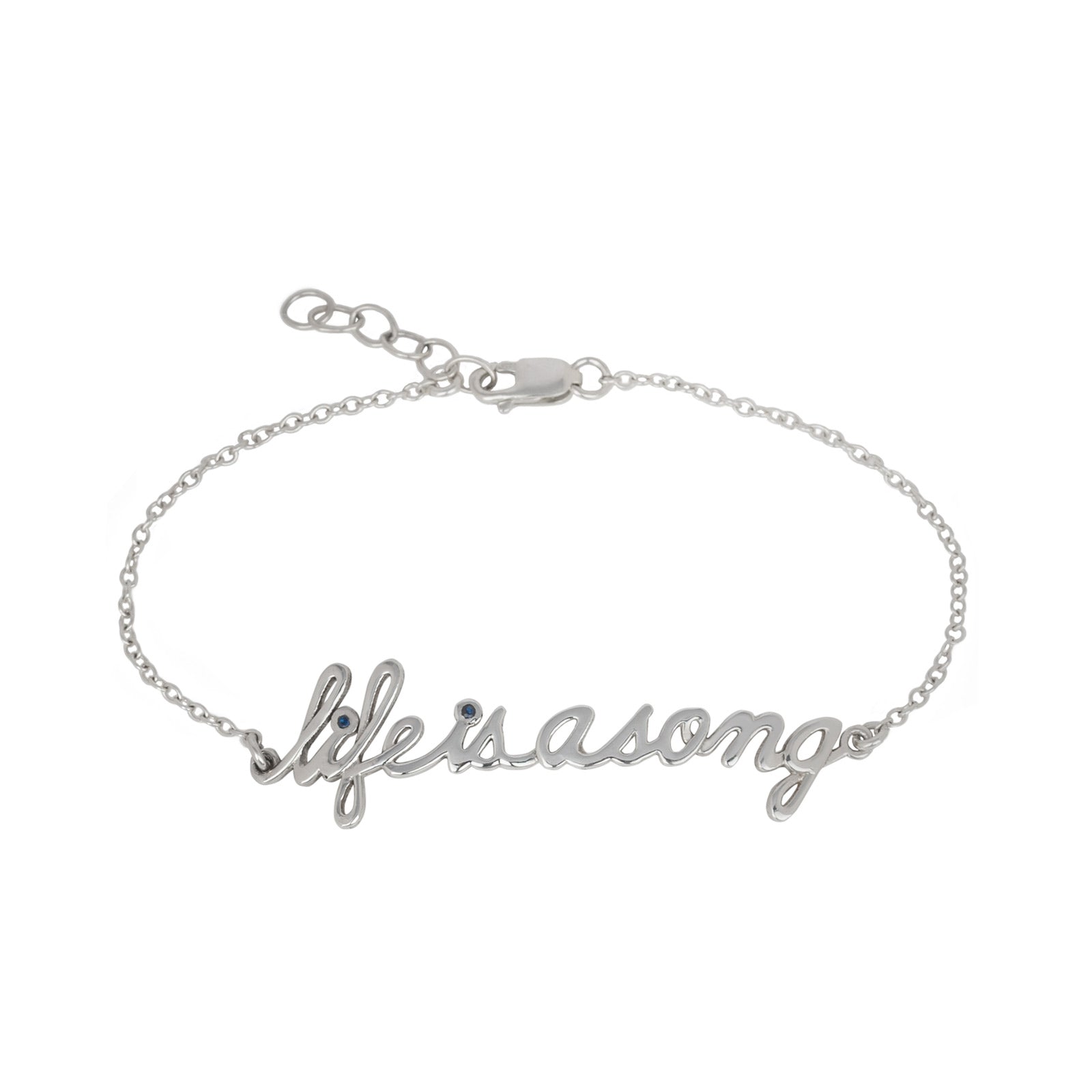 Sterling silver bracelet with handwritten life is a song lettering