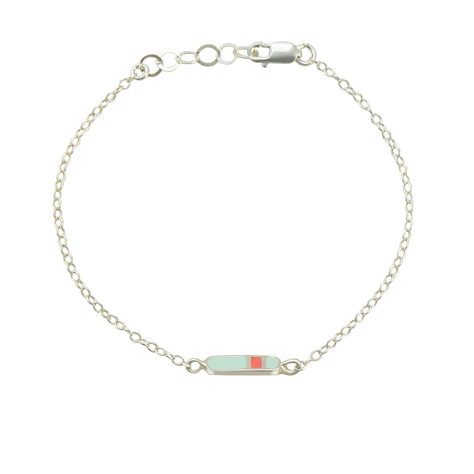 mini Bliss bracelet silver mint coral