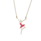 mini ballerina necklace in sterling silver and fuchsia pink enamel