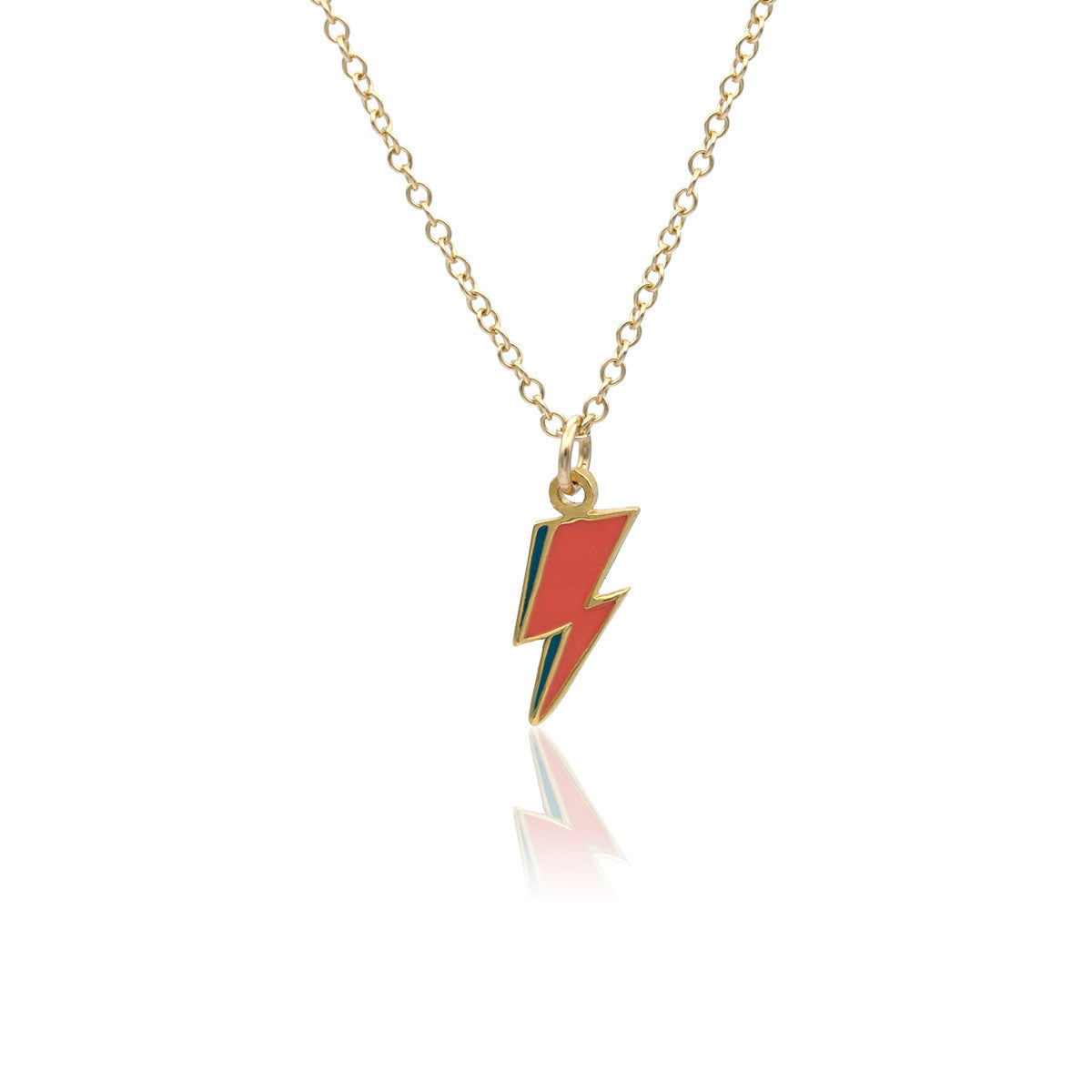 mini lightning bolt necklace gold