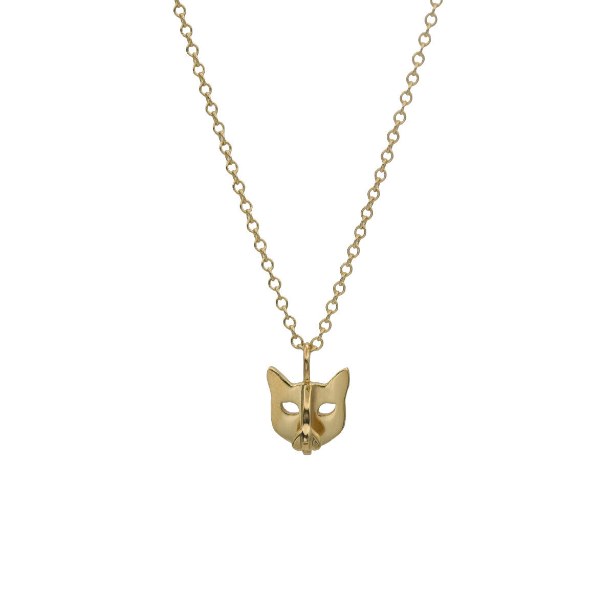 mini cat head necklace in 14k gold filled