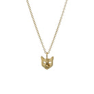mini cat head necklace in 14k gold filled