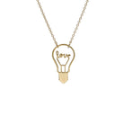 mini love light bulb necklace in gold filled