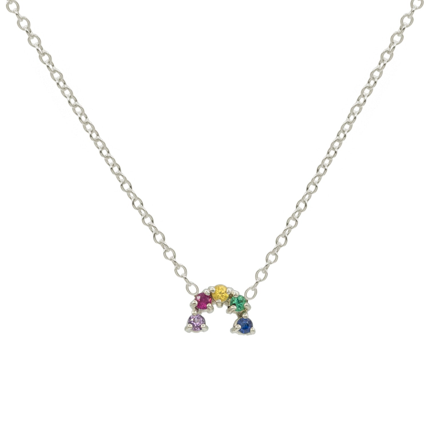 mini arch rainbow gemstones sterling silver