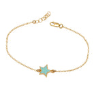 mint green star gold bracelet in 14k gold filled