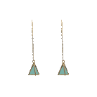 double sided enameled gold dangling pyramid earrings