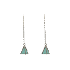 dangling pyramid earrings in silver with double sided enamel colors