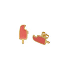 popsicle earrings in gold vermeil with coral enamel