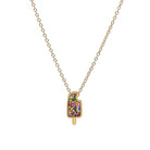 popsicle necklace in 14k gold filled with multiglitter