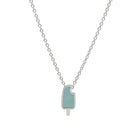 popsicle necklace in sterling silver with mint green enamel