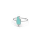 popsicle ring in sterling silver with mint green enamel
