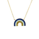 rainbow necklace gold blue glitter