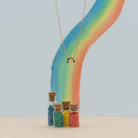 mini rainbow gemstones necklace in 14kt solid gold