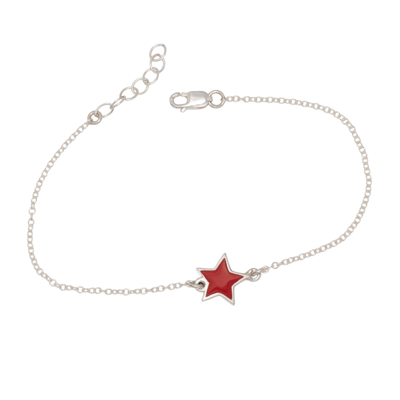 Sterling silver star shops chain bracelet