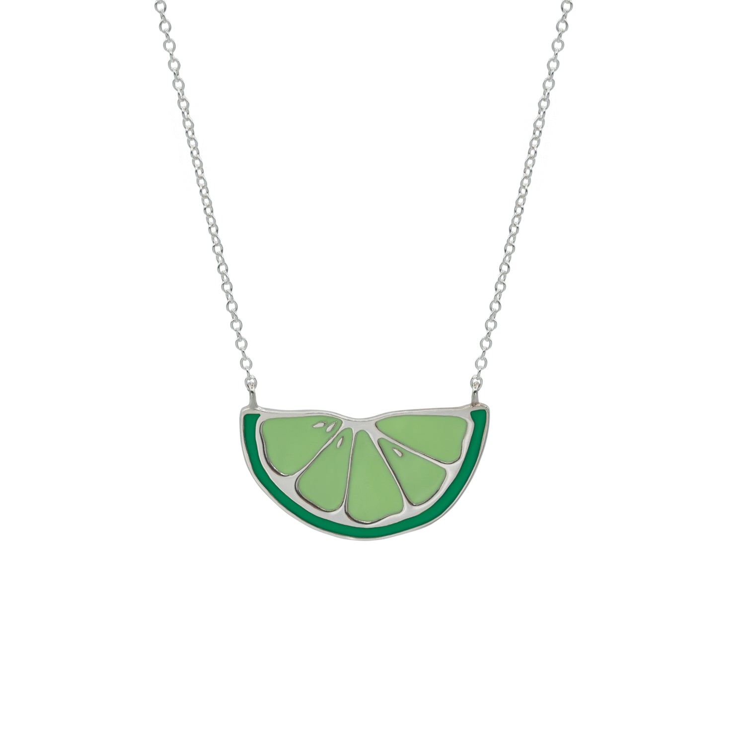 lime necklace in sterling silver