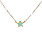 Polka dot star necklace gold and mint